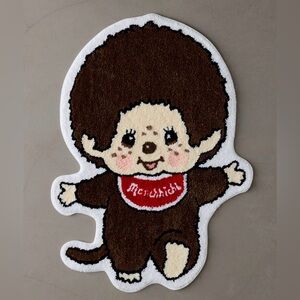 Monchhichi Brown and White Boy Shaped Rug NEW NWT